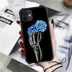 for iPhone 11 Case, Skeleton Holding Blue Rose Pattern Graphic Design Girl Boy - Image 7