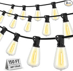 Doukedge String Lights for Outside, 150FT Patio Lights Outdoor Waterproof by Doukedge
