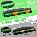 HLauto 604N Emergency Dash Strobe Lights: 2x16.8 inch Green Amber Security - Image 2