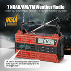 Emergency Crank Radio, 5000mAh/18500mWh Solar Hand Crank Radio, AM/FM/NOAA - Image 2