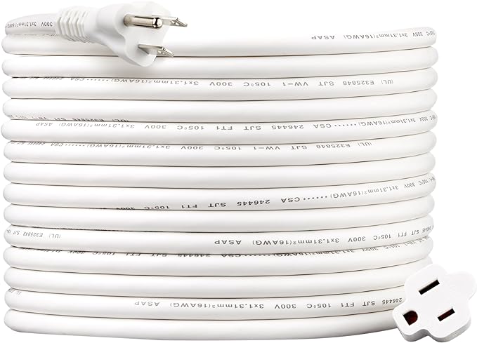 Amazon Basics Extension Cord, 25 Ft, 3 Prong Outlet Extender, Indoor Power Cord by AmazonBasics