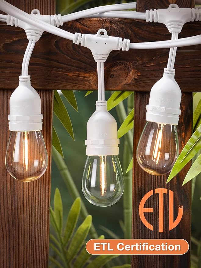 addlon 96FT LED Outdoor String Lights, Dimmable Edison Vintage Shatterproof - Image 2