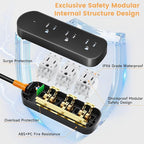 Outdoor Power Strip Weatherproof 6 FT Extension Cord Waterproof Surge Protector - Image 5