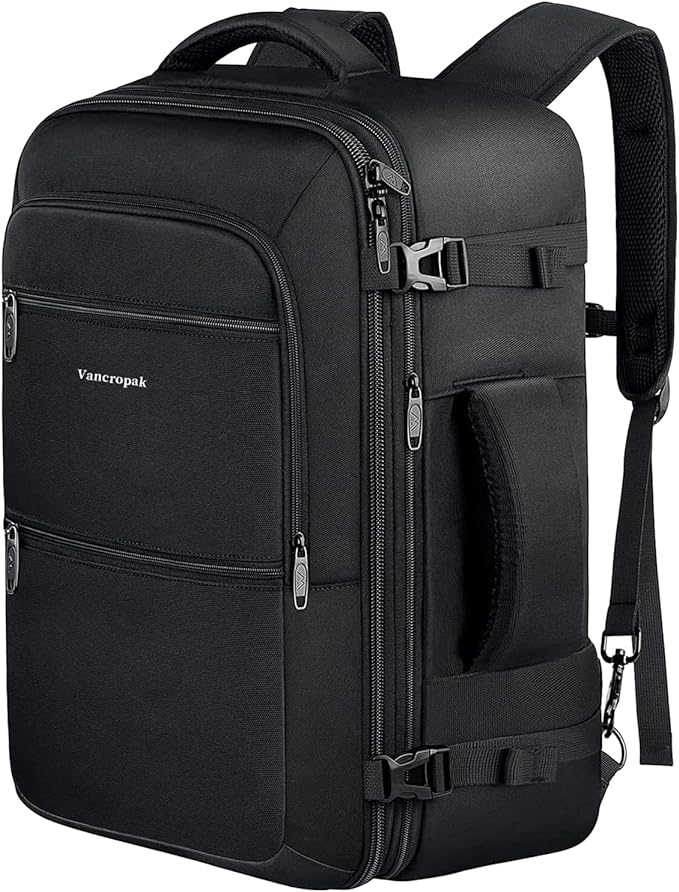 Vancropak Carry On Backpack, 45L Expandable Extra Large Travel Backpack by Vancropak