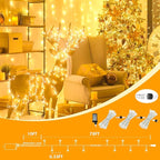 480LED 176FT Connectable String Lights Indoor Outdoor Clear Wire | Warm White - Image 7