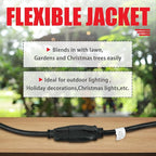 EP 6FT Black Outdoor Extension Cord, 16/3 SJTW Heavy Duty Waterproof, 3 Prong - Image 4