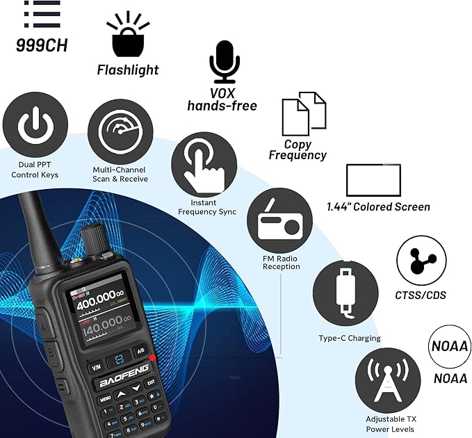 BAOFENG UV-5R Mini Ham Radio: Long Range Handheld Two Way Radio - Image 9