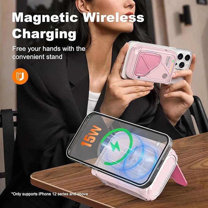 P05 Portable Charger, Magnetic Power Bank, Small Wireless PowerBank, Emergency - Image 3