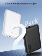 Miady 2-Pack 5000mAh Mini Portable Charger, 5V 2.4A USB-C Output Fast Charging - Image 2