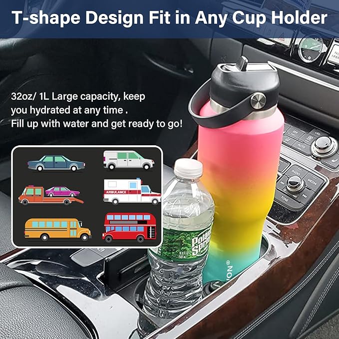 HYDROWION 32oz Water Bottle, Double Wall Vacuum Stainless Steel Insulated Water - Image 4