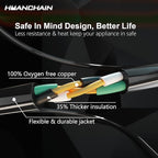 HUANCHAIN 15 FT 16 Gauge Black Indoor Outdoor Extension Cord Waterproof - Image 3