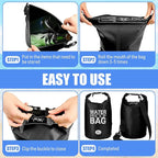 Jexine 10 Pack Dry Bag Waterproof, 5L Ultralight Dry Sacks Roll Top Storage Bag - Image 4