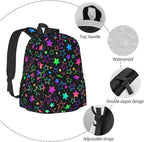 cfpolar 17 Inch Backpack Bright Neon Stars Laptop Bag Shoulder Bag School - Image 5