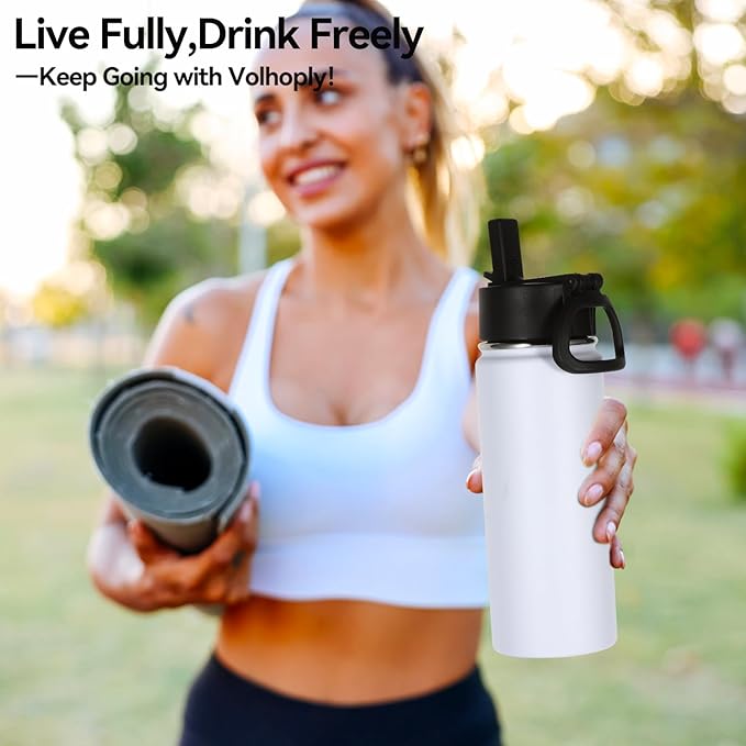 Volhoply 18oz Insulated Water Bottle Bulk 4 Pack, Kids Stainless Steel Water - Image 7