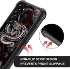 for Samsung Galaxy S21 Plus Case, Entwined Rose Snake Pattern Graphic Design - Image 5