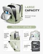 WONHOX Large Travel Backpack Carry on Flight Approved Laptop Work Business - Image 4