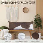 Decorative Home Body Pillow Covers Brown Cowhide, Body Pillow Cushion Cases Cow - Image 4
