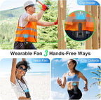 Portable Fan 4000mAh Rechargeable, 4 Speeds 13000RPM Strong Airflow, Personal - Image 4