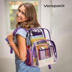 Vorspack Clear Backpack Heavy Duty PVC Transparent Backpack Extra Large Clear - Image 3
