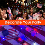 200 LED Red White and Blue Christmas String Lights Outdoor Indoor, 75.8 FT 4th - Image 4
