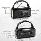 Leaton Emergency NOAA Weather Radio, 10000mAh/37000mWh, Solar Hand Crank Radio - Image 4