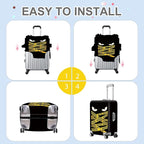 ANNA QUEEN Warning Tape Luggage Cover, Funny Eyes and Yellow Tape Design - Image 6