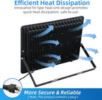 300W LED Flood Light Outdoor, IP66 Waterproof Outside Work Lights, 6500K - Image 3