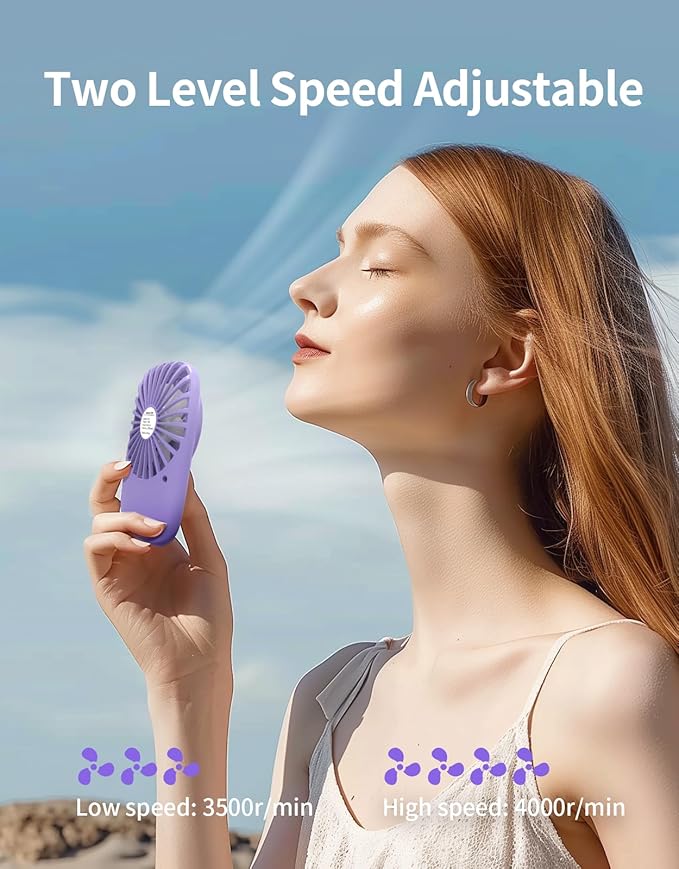 Aluan Handheld Mini Fan Powerful Small Personal Portable Speed Adjustable USB - Image 4
