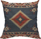 TKS MITLAN Southwest Diamond Blue Red Pillow Covers 18 x 18 Inch Indian Style by TKS+MITLAN