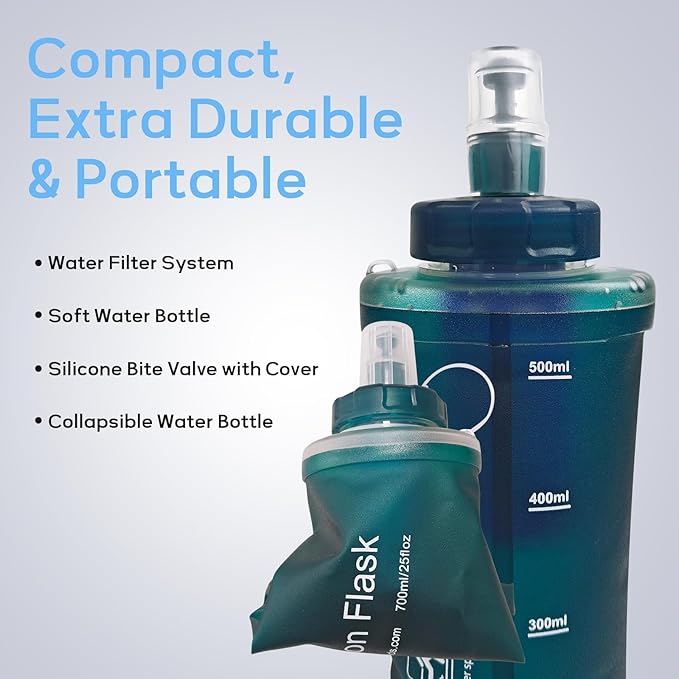 1L Soft Flask Water Bottle, Foldable Water Bottle - Image 3