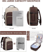 LOVEVOOK 40L Travel Backpack for Women & Men, Airline Approved Carry On Luggage - Image 4