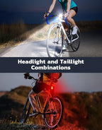 Zewdov Bike Lights for Night Riding, USB Rechargeable Bike Lights Front and Back - Image 2