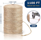Vanhench Jute Twine Rope 1/13" x 1100FT, Natural Jute String Cord - Image 3