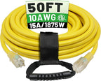 POWGRN 50 Ft 10AWG Outdoor Extension Cord Waterproof Heavy Duty 10 Gauge 3 Prong by POWGRN