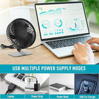 SLENPET 6-inch USB Small Desk Fan, 4 Speeds, Ultra-quiet, 90° Adjustment - Image 4
