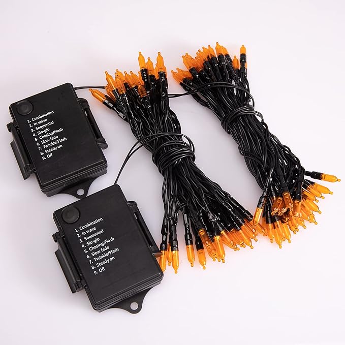 Halloween Orange String Lights Decorations，2 Pack 17.8 Feet 50 LED Battery - Image 8