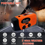 7400mWh Weather Emergency Radio, Portable Solar AM/FM/NOAA Hand Crank Radio - Image 7