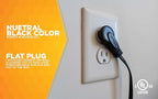 Woods 2243 16/3 Flat Indoor Extension Cord, 3 Grounded Outlets, Right Angled - Image 6