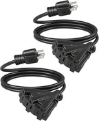 DEWENWILS 6FT Extension Cord, Tri-Tap Extension Cord Splitter, 3 Outlet 16/3 by DEWENWILS