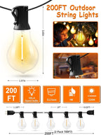 200FT Outdoor Lights with 106 Shatterproof Bulbs, IP45 Waterproof Outside - Image 5