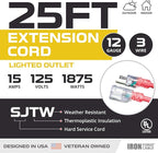 Iron Forge Cable 25 ft Lighted Outdoor Extension Cord - Image 2