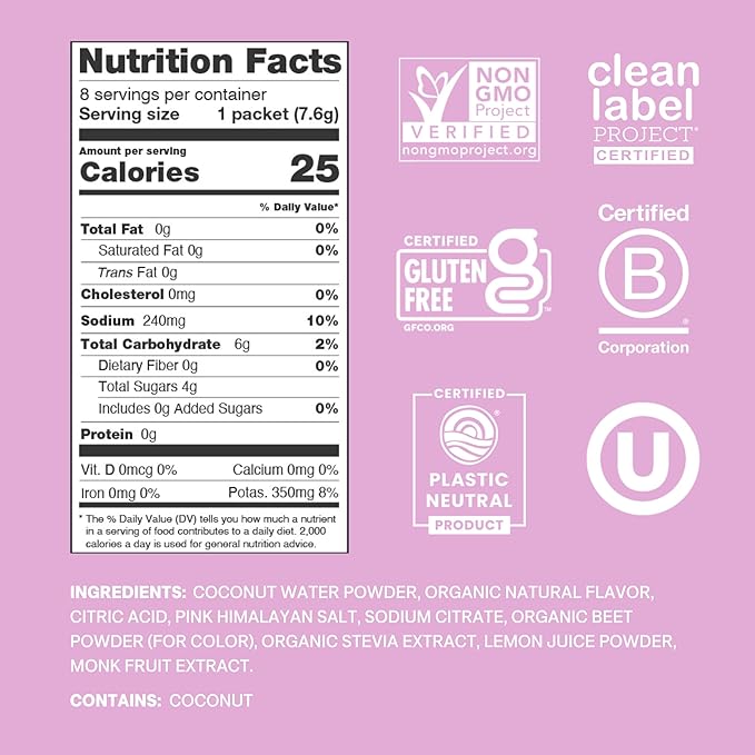 Cure Hydration | Plant-Based Electrolyte Drink Mix | No Added Sugar | FSA-HSA | - Image 2