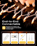 Brightown Christmas Lights, 100-Count 20ft Clear Incandescent Bulb Mini String - Image 2