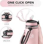 GOSWAG Insulated Sports Water Bottle, 24oz 2 Lids, Stainless Steel Water Bottles - Image 5