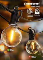 Brightown Outdoor String Lights, 55FT 25 G40 Bulbs Shatterproof IP65 Patio - Image 7
