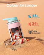 Coolflask Water Bottle with Straw, 32 oz Insulated Metal Water Flask with Straw - Image 2