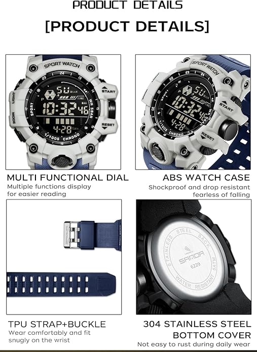 FANMIS Mens Military Multifunction Digital LED Watch Electronic Waterproof - Image 5