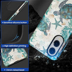 for Samsung Galaxy S25 Edge Case, HL2 Ocean Sea Turtle Nautical Map Hybrid 2 - Image 3