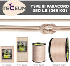 TECEUM 5/32" Paracord Rope 1000 – 1000ft / 200ft / 100ft / 50ft – Tactical - Image 9
