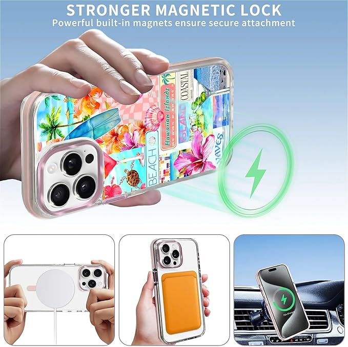 Case for iPhone 14 Pro Max, Coastal Beach Cover Coquette Collage Phone Case - Image 3